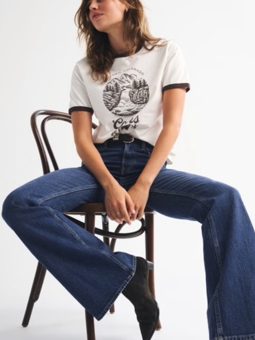 Abercrombie & Fitch Indigo THE FLARE ULTRA HIGH RISE JEANS 👖